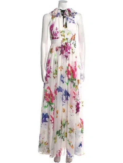 Pre-owned Prabal Gurung Floral Print Long Dress W/ Tags In Multi