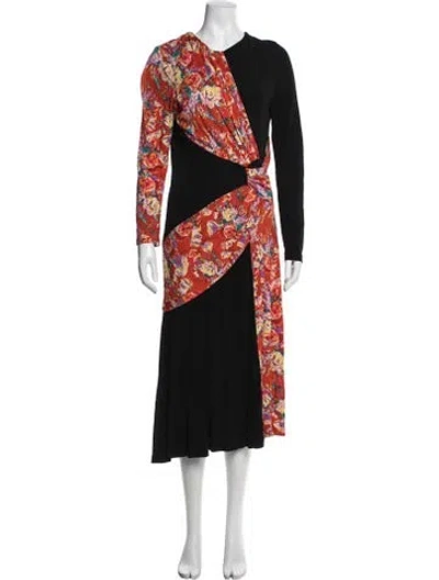 Pre-owned Prabal Gurung Floral Print Midi Length Dress In Multi