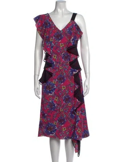 Pre-owned Prabal Gurung Floral Print Midi Length Dress In Multi