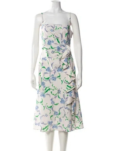 Pre-owned Prabal Gurung Floral Print Midi Length Dress In Neutral