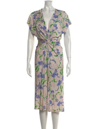 Pre-owned Prabal Gurung Floral Print Midi Length Dress In Pink