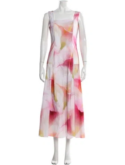 Pre-owned Prabal Gurung Floral Print Midi Length Dress W/ Tags In Multicolor