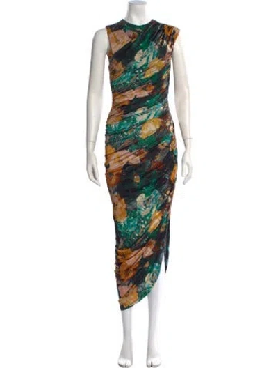 Pre-owned Prabal Gurung Floral Print Midi Length Dress W/ Tags In Multicolor