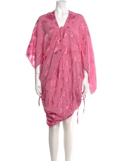 Pre-owned Prabal Gurung Floral Print Midi Length Dress W/ Tags In Pink