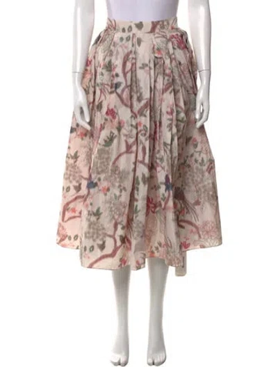 Pre-owned Prabal Gurung Floral Print Midi Length Skirt In Multi