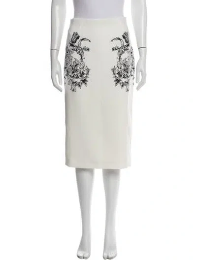 Pre-owned Prabal Gurung Floral Print Midi Length Skirt In Neutral