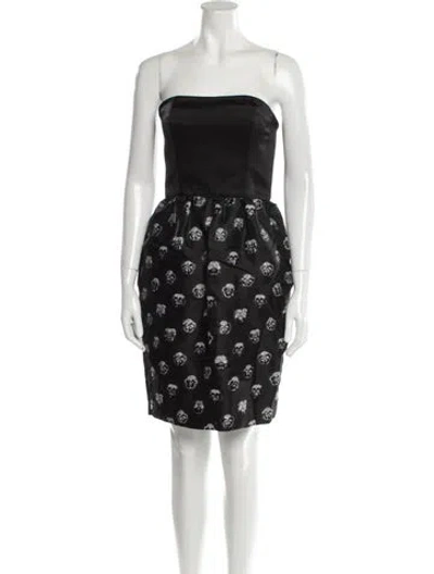 Pre-owned Prabal Gurung Floral Print Mini Dress In Black