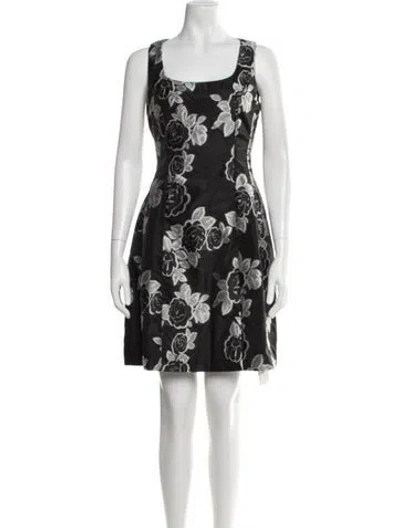 Pre-owned Prabal Gurung Floral Print Mini Dress In Black/white