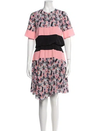Pre-owned Prabal Gurung Floral Print Mini Dress In Multicolor