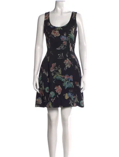 Pre-owned Prabal Gurung Floral Print Mini Dress In Neutral