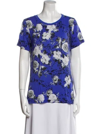 Pre-owned Prabal Gurung Floral Print Scoop Neck T-shirt In Multi