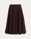 Prabal Gurung Front-seam Circle Midi Skirt In Brown