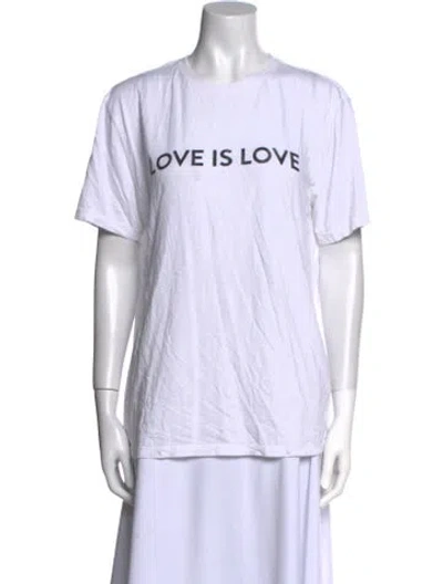 Pre-owned Prabal Gurung Graphic Print Crew Neck T-shirt In White