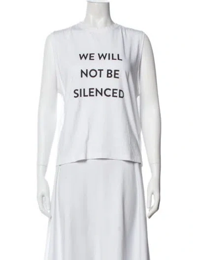 Pre-owned Prabal Gurung Graphic Print Crew Neck T-shirt In White