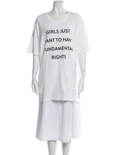 Pre-owned Prabal Gurung Graphic Print Crew Neck T-shirt In White