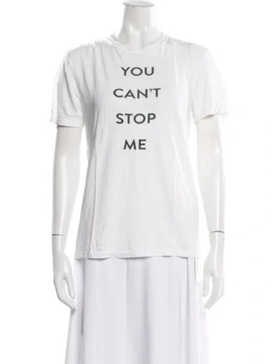 Pre-owned Prabal Gurung Graphic Print Crew Neck T-shirt In White