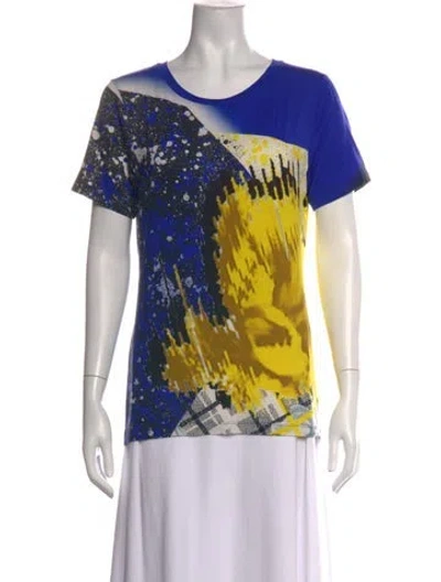 Pre-owned Prabal Gurung Graphic Print Crew Neck T-shirt In Yellow