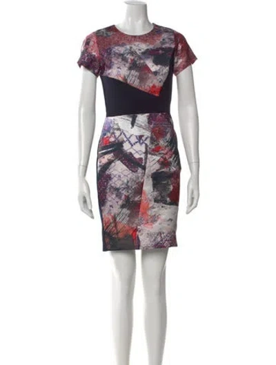 Pre-owned Prabal Gurung Graphic Print Knee-length Dress In Black