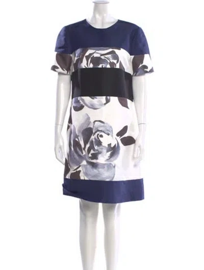 Pre-owned Prabal Gurung Graphic Print Knee-length Dress In Blue