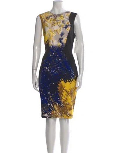 Pre-owned Prabal Gurung Graphic Print Knee-length Dress In Blue