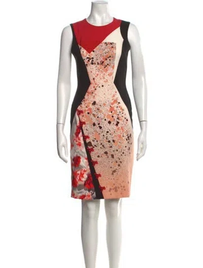 Pre-owned Prabal Gurung Graphic Print Knee-length Dress In Neutrals