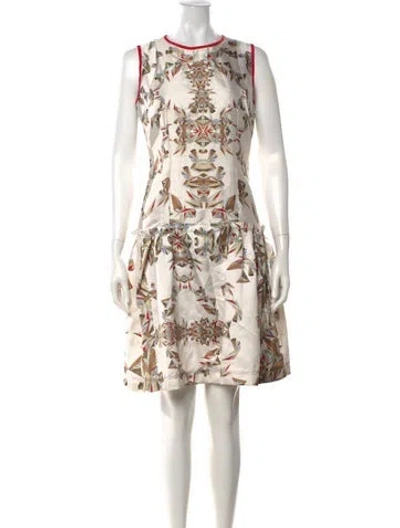 Pre-owned Prabal Gurung Graphic Print Mini Dress In Neutrals