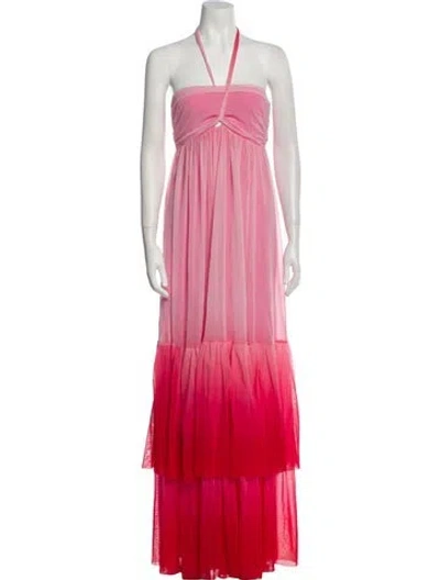 Pre-owned Prabal Gurung Halterneck Long Dress W/ Tags In Pink