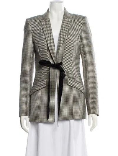 Pre-owned Prabal Gurung Houndstooth Print Blazer In Black
