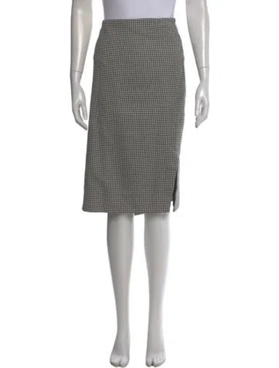 Pre-owned Prabal Gurung Houndstooth Print Knee-length Skirt In Black