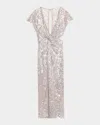 Prabal Gurung Sequined Twist-front Midi Dress