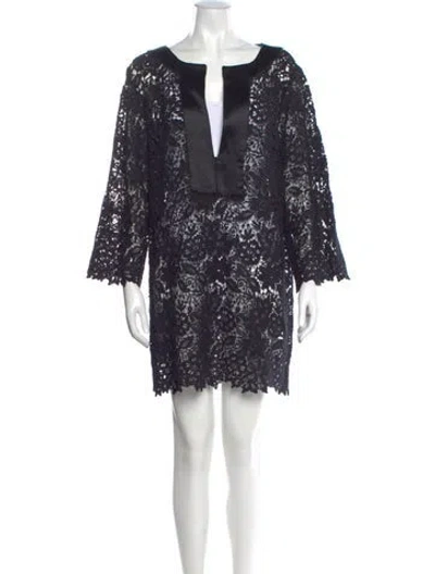 Pre-owned Prabal Gurung Lace Mini Dress In Blue