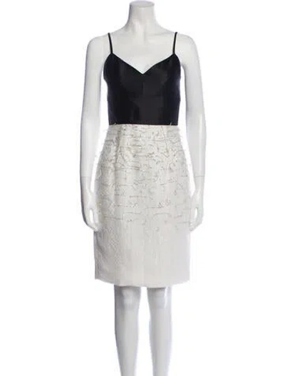 Pre-owned Prabal Gurung Lace Pattern Knee-length Dress In Black