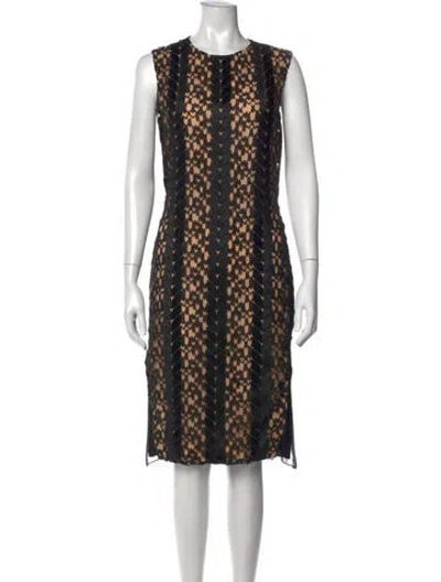 Pre-owned Prabal Gurung Lace Pattern Knee-length Dress In Black/neutrals