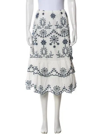 Pre-owned Prabal Gurung Lace Pattern Midi Length Skirt In Multi