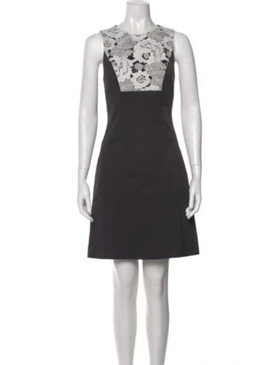 Pre-owned Prabal Gurung Lace Pattern Mini Dress In Gray