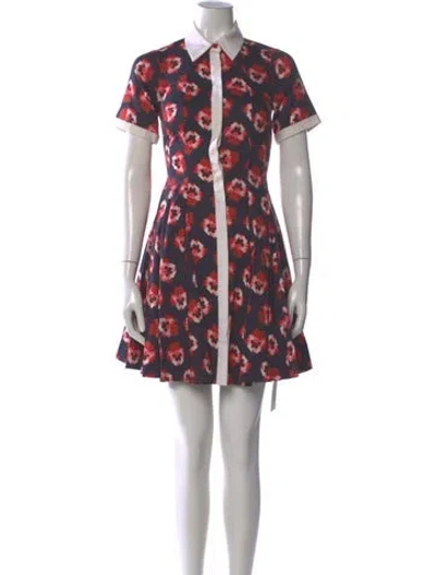 Pre-owned Prabal Gurung Lace Pattern Mini Dress In Red