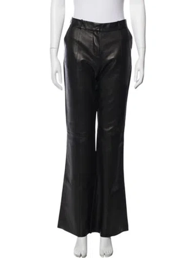 Pre-owned Prabal Gurung Lambskin Flared Pants In Blue