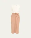 Prabal Gurung Lili Bi-color Twist Midi Dress
