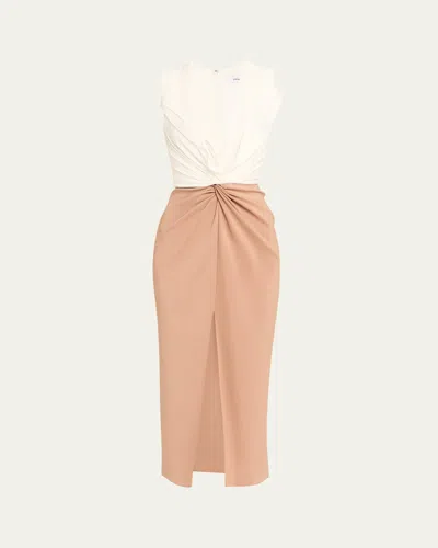 Prabal Gurung Lili Bi-color Twist Midi Dress