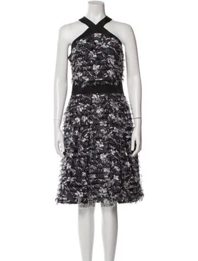 Pre-owned Prabal Gurung Linen Knee-length Dress In Black