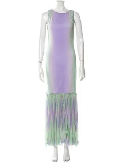 Pre-owned Prabal Gurung Linen Long Dress In Purple