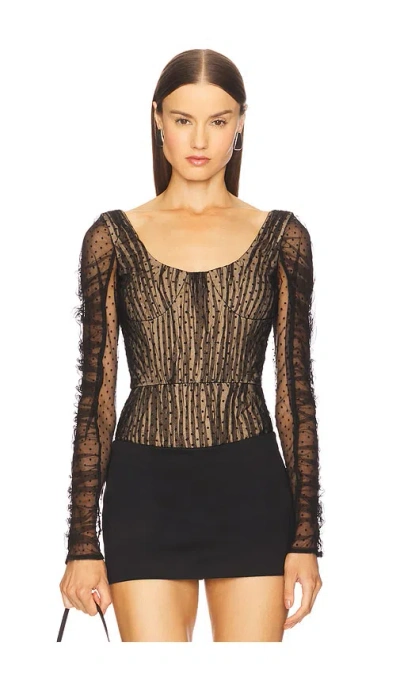 Prabal Gurung Long Sleeve Bodysuit In Multi
