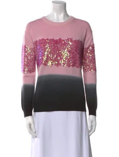Pre-owned Prabal Gurung Merino Wool Printed Sweater W/ Tags In Pink