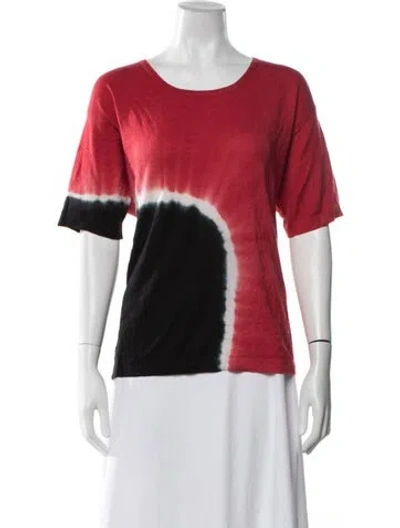 Pre-owned Prabal Gurung Merino Wool Tie-dye Print Sweater In Red