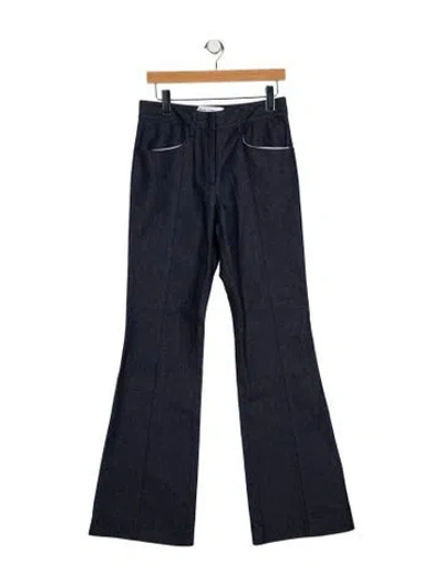 Pre-owned Prabal Gurung Mid-rise Wide Leg Jeans In Blue