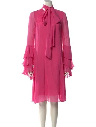 Pre-owned Prabal Gurung Mock Neck Knee-length Dress In Pink