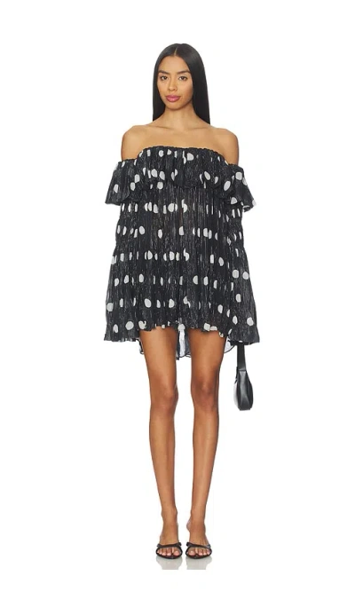 Prabal Gurung Off-shoulder Long Sleeve Faux Sweater Top In Black