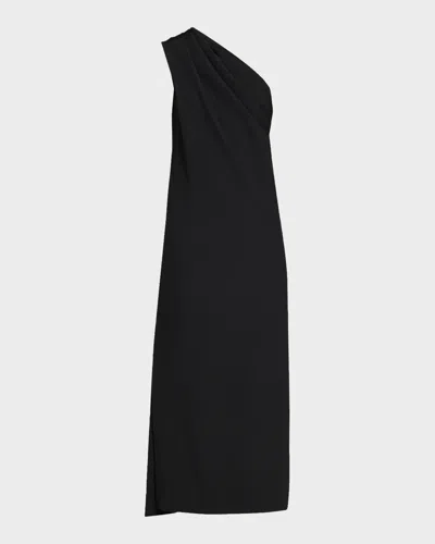 Prabal Gurung One-shoulder Draped Column Dress In Black