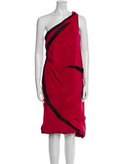 Pre-owned Prabal Gurung One-shoulder Knee-length Dress In Red