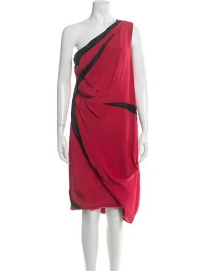 Pre-owned Prabal Gurung One-shoulder Knee-length Dress In Red